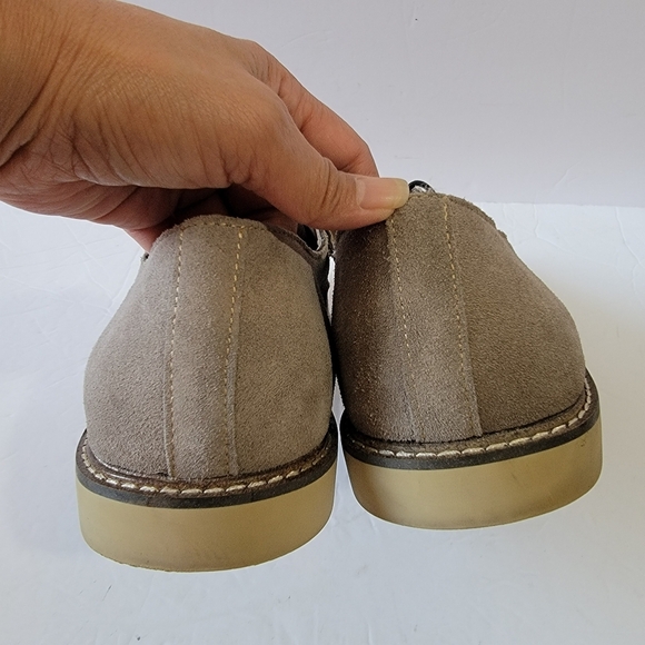 BANANA REPUBLIC Suede Oxford Men's Sz 12 Gray Lace-Up Business Casual Minimalist - Picture 4 of 10